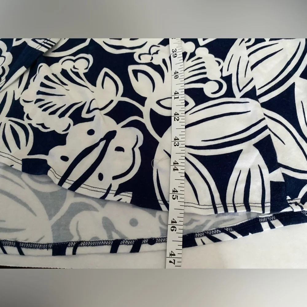 Talbots Dress Womens Size Medium Petite Navy & White V-Neck Faux Wrap Dress - Picture 10 of 12